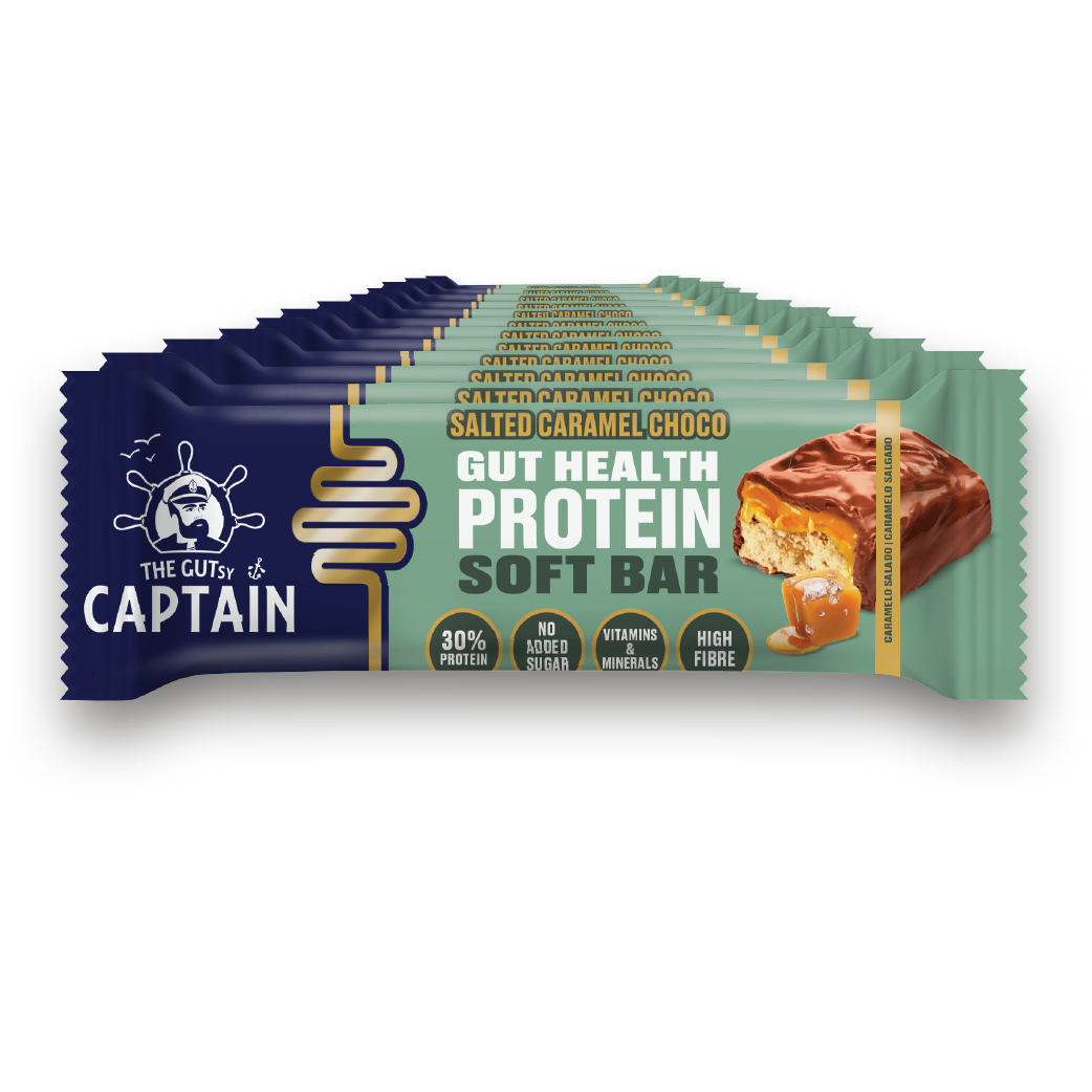 Barras Proteicas - Chocolate con Caramelo Salado 12x45g (GUTsy Captain GUT HEALTH & PROTEIN SOFT BAR)