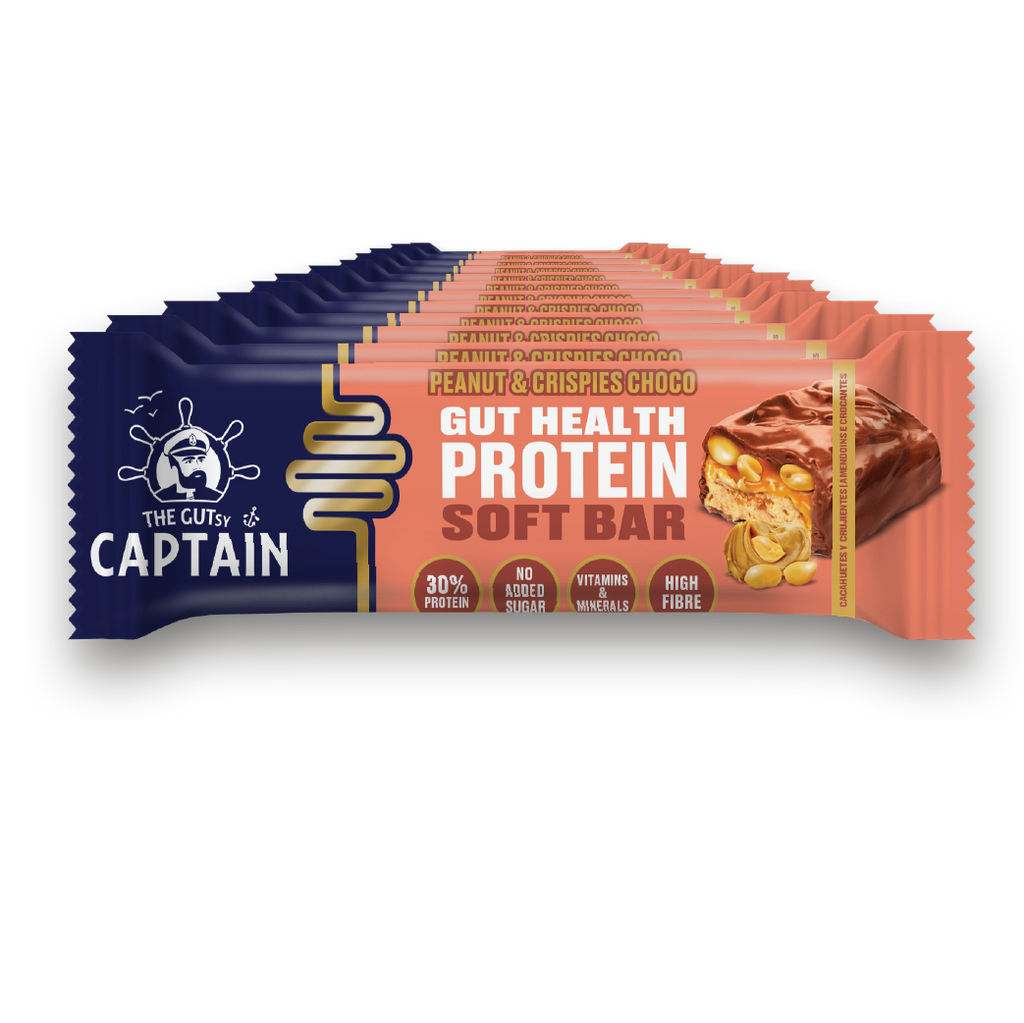 Barras Proteicas - Chocolate con Cacahuetes y Crujientes 12x45g (GUTsy Captain GUT HEALTH & PROTEIN SOFT BAR)