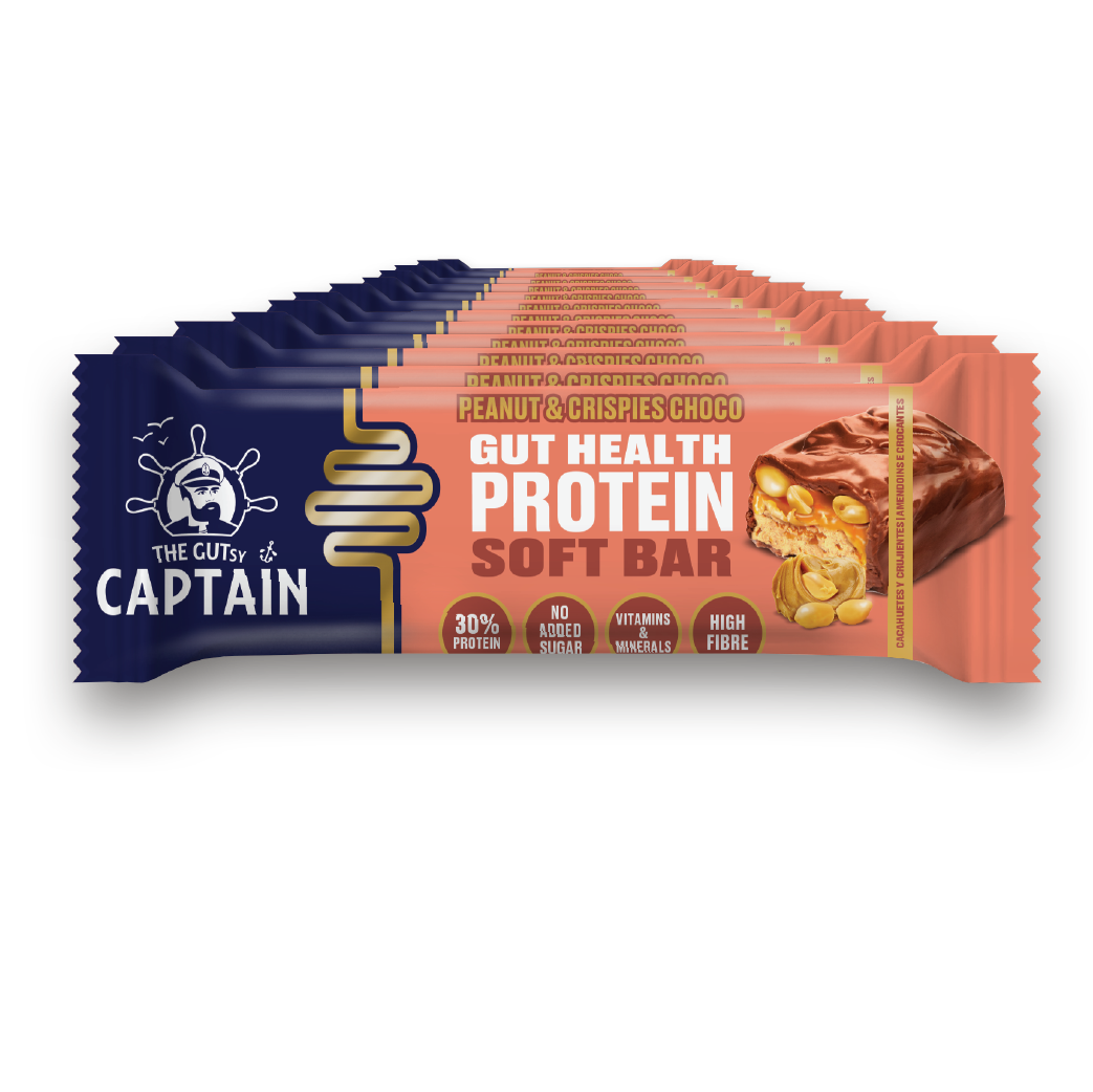 Barras Proteicas - Chocolate con Cacahuetes y Crujientes 12x45g (GUTsy Captain GUT HEALTH & PROTEIN SOFT BAR)