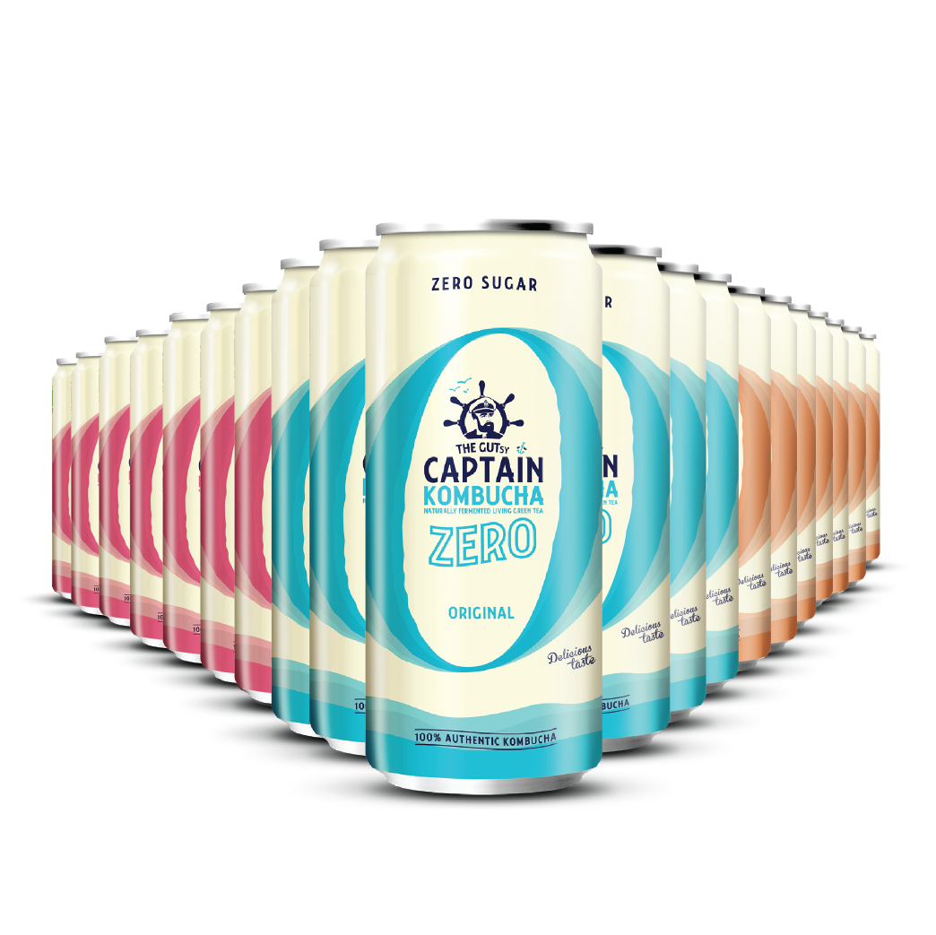 GUTsy Captain Kombucha Zero - Pack Multisabor Lata 20x250mL