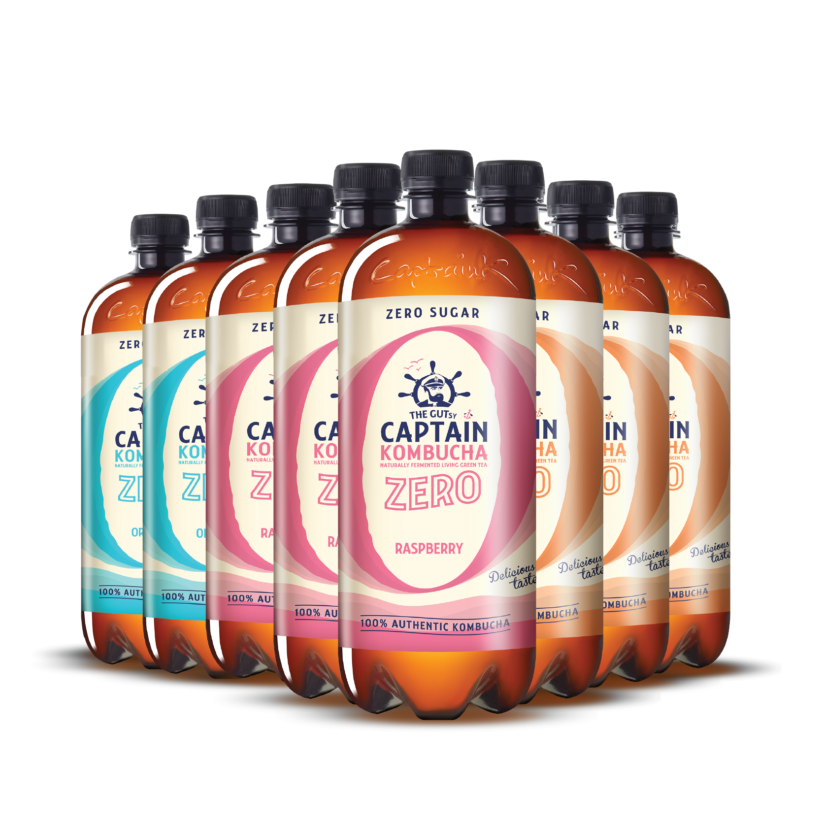 GUTsy Captain Kombucha Zero - Pack Multisabor 8x1L