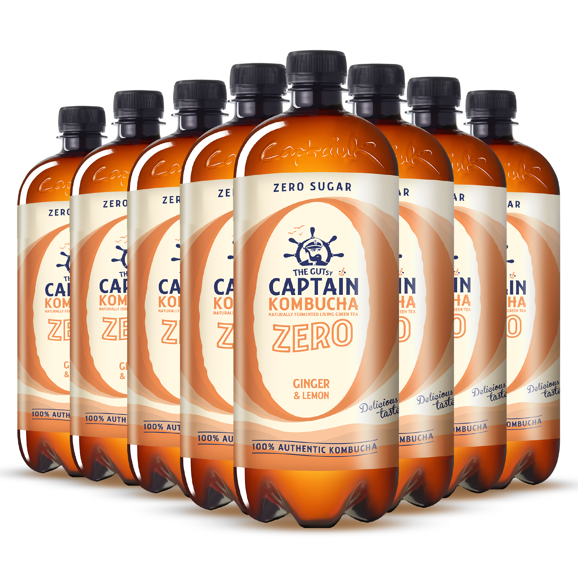 GUTsy Captain Kombucha Zero Jengibre y Limón 8x1L