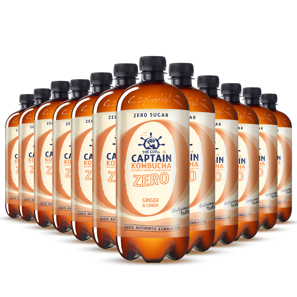 GUTsy Captain Kombucha Zero Jengibre y Limón - 12x1L