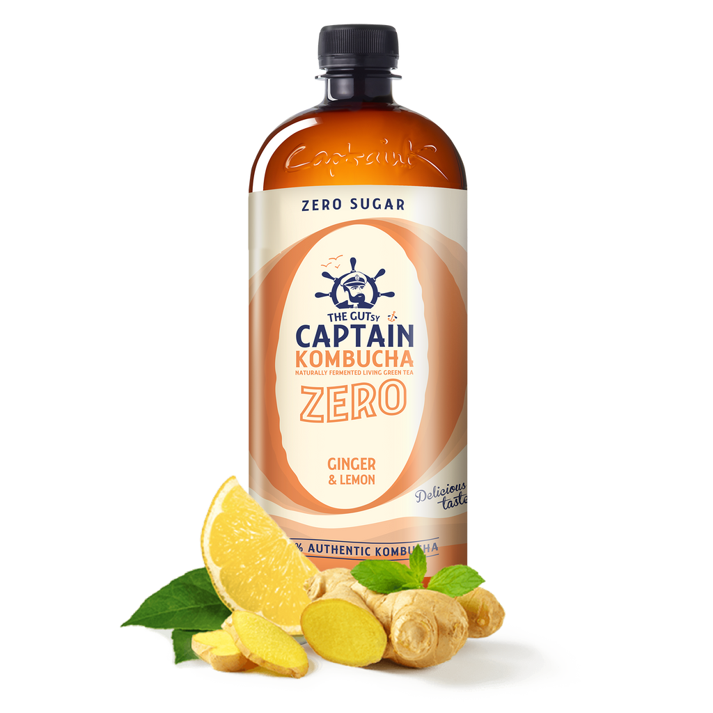 GUTsy Captain Kombucha Zero Jengibre y Limón - 12x1L