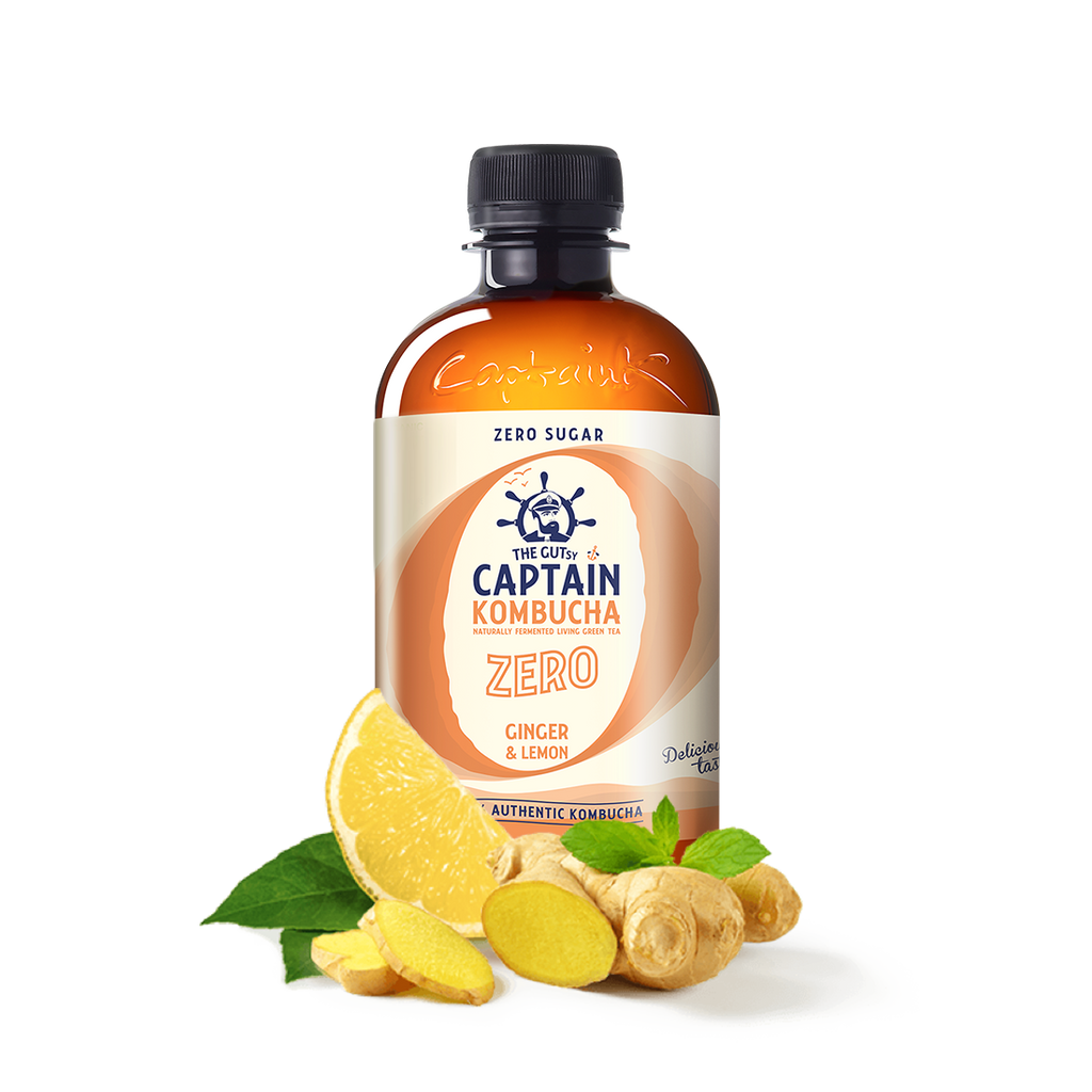 GUTsy Captain Kombucha Zero Jengibre y Limón 12x400mL
