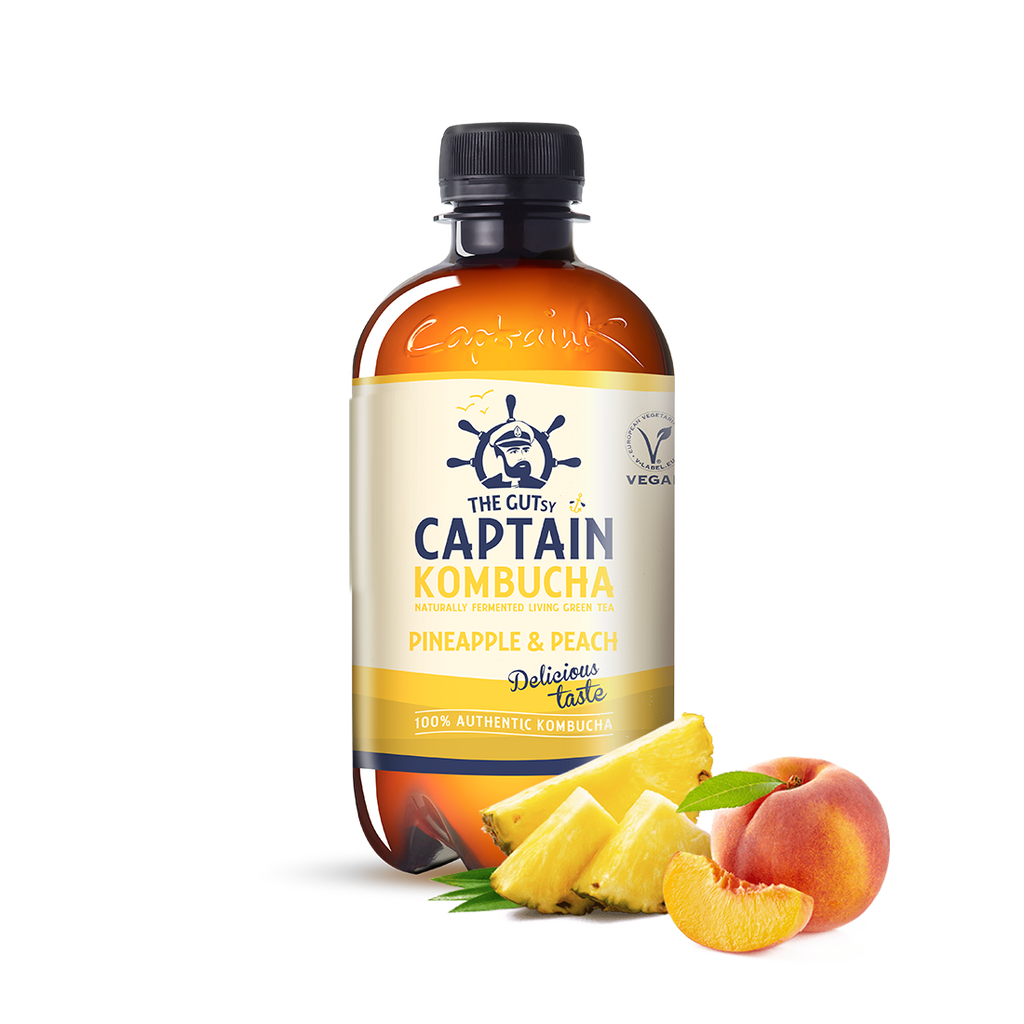 GUTsy Captain Kombucha Piña y Melocotón 12x400mL