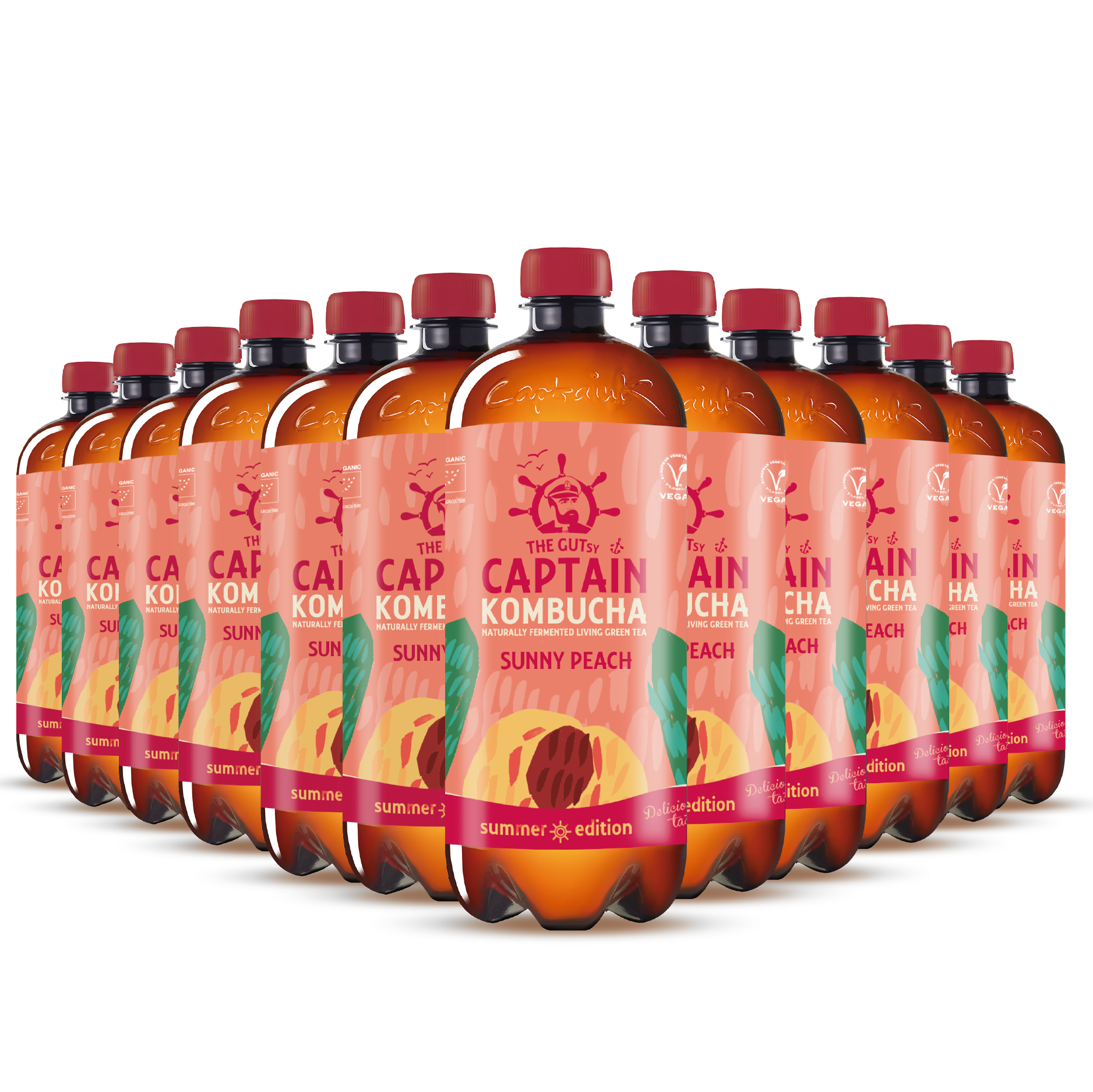 GUTsy Captain Kombucha Melocotón 12x1L