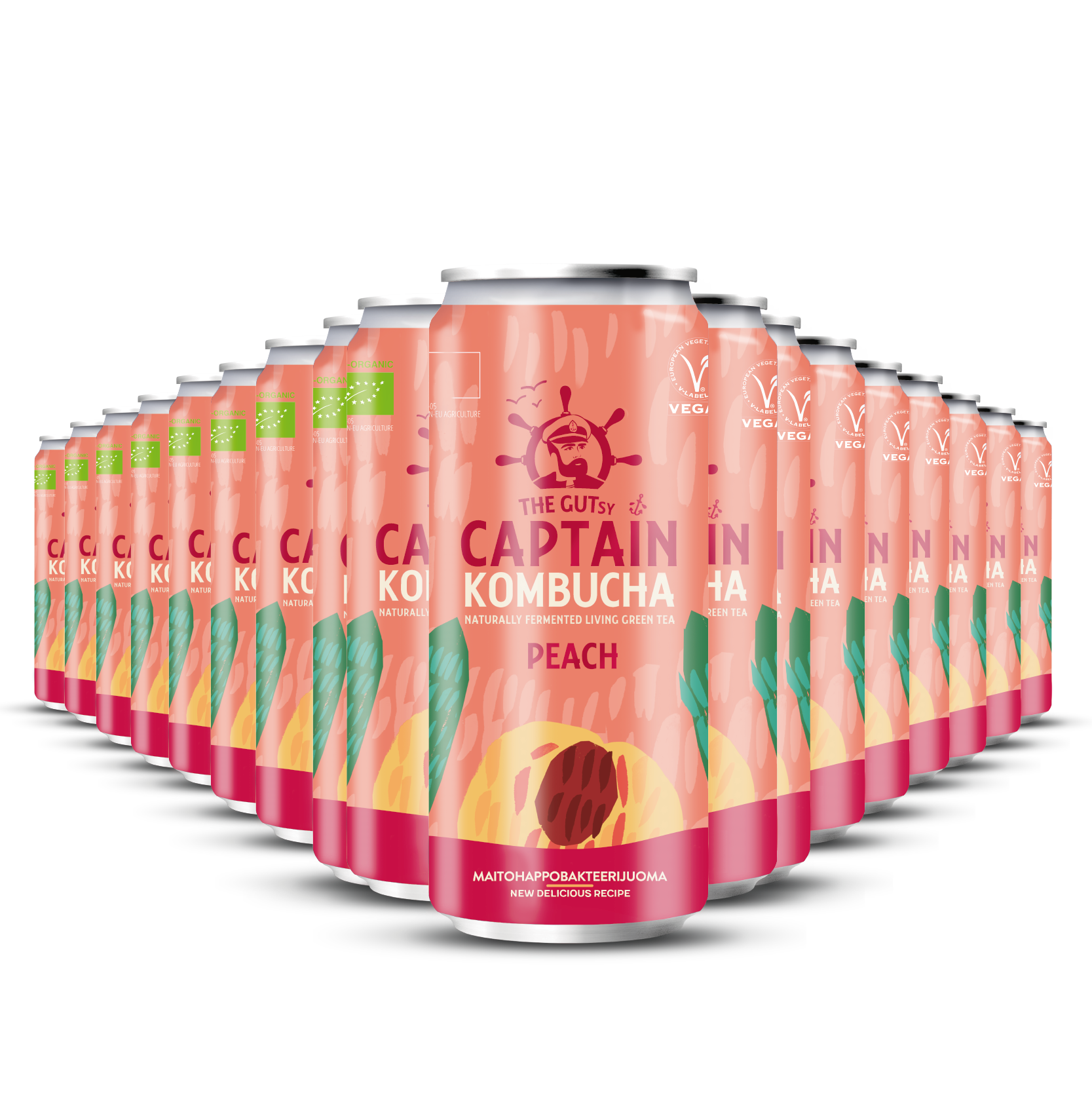 GUTsy Captain Kombucha Peach Lata 20x250mL