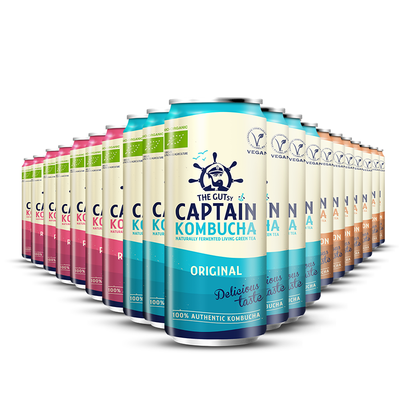 GUTsy Captain Kombucha - Pack Multisabor Lata 20x250mL