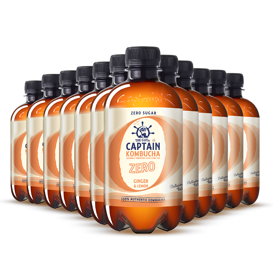 GUTsy Captain Kombucha Zero Jengibre y Limón 12x400mL