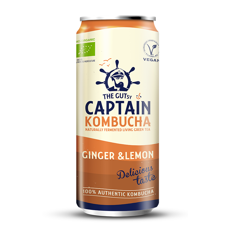 GUTsy Captain Kombucha Jengibre y Limón Lata 20x250mL