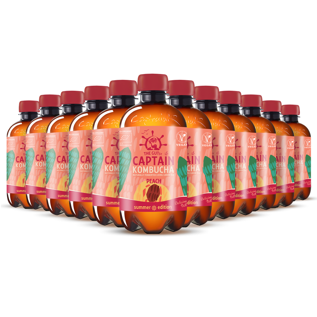 GUTsy Captain Kombucha | SUMMER EDITION | Melocotón 12x400ml